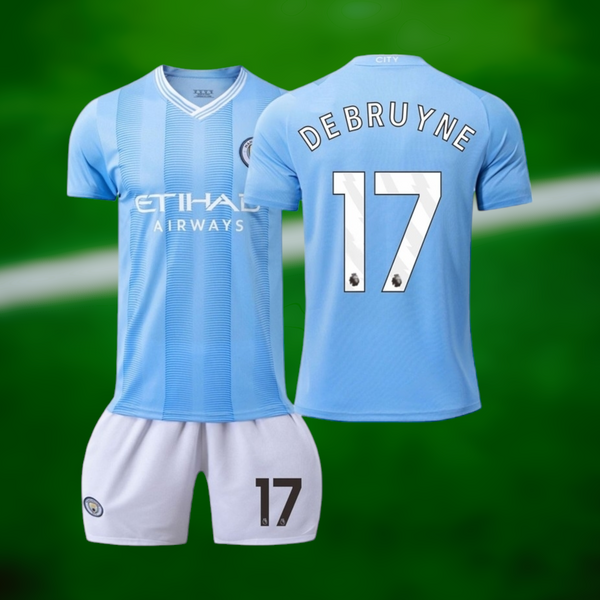 Manchester City 23-24 hjemmedrakt med De Bruyne trykk - Barn