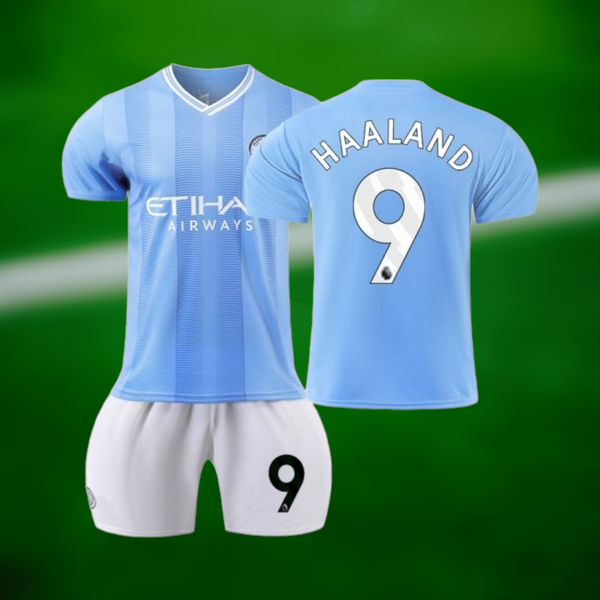 Manchester City 23-24 hjemmedrakt med Haaland trykk - Barn