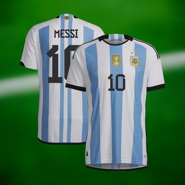 Argentina VM vinner hjemmedrakt med Messi trykk - Voksen