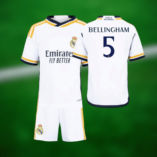 Real Madrid 23-24 hjemmedrakt med Bellingham trykk - Barn