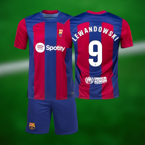 Barcelona 23-24 hjemmedrakt med Lewandowski trykk - Barn