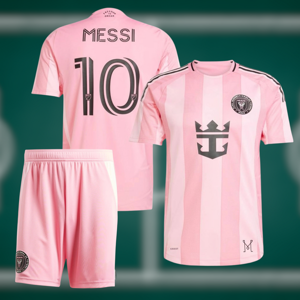 Inter Miami 2025 Hjemmedrakt med shorts og Messi trykk - Barn