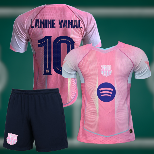 Barcelona 25-26 Rosa Trend Fan Made Drakt – Lamine Yamal 10 – Barn og Voksen