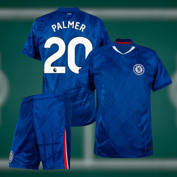 Chelsea 25-26 Hjemmedrakt med shorts og Palmer trykk - Barn og Voksen
